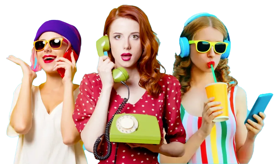 Trois femmes stylées en contact avec Catchingbox Photobooth