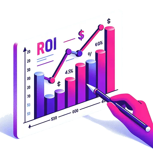 Graphique simple de retour sur investissement (ROI) avec une tendance à la hausse